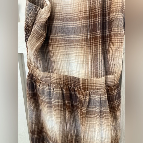 AMERICAN Eagle Brown plaid jumpsuit Size small spaghetti strap flowey - Picture 5 of 10